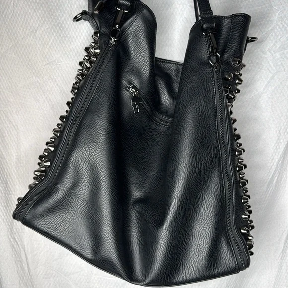 Skull Handbag Leather Rivet Purse Shoulder Satchel Tote by Bykoine - Picture 7 of 10